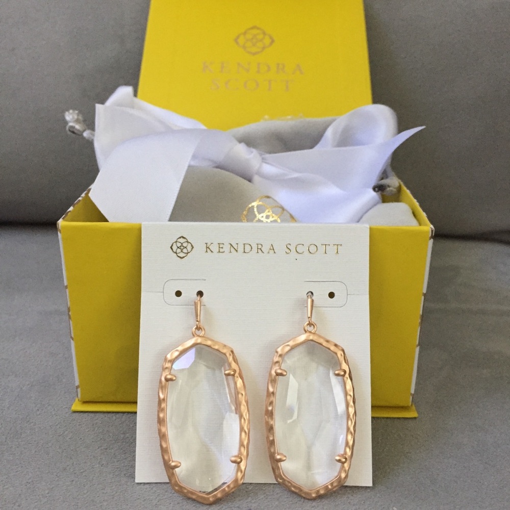 NWT rose gold and clear Ella Kendra Scott